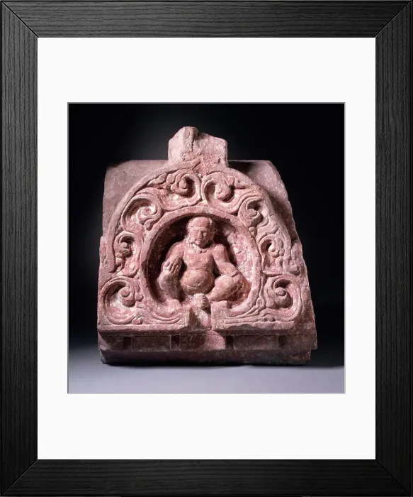 Framed Print : Tympanum with Kubera, the God of Riches, 4th century. Creator: Unknown Framed Print : Tympanum with Kubera, the God of Riches, 4th century. Creator: Unknown
