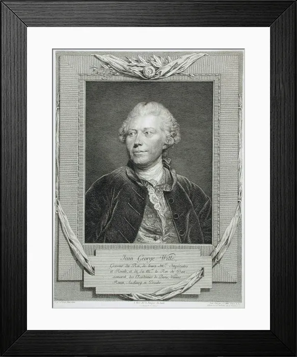 Framed Print : Johann Georg Wille, 1776. Creator: Johann Gotthard von Müller Framed Print : Johann Georg Wille, 1776. Creator: Johann Gotthard von Müller