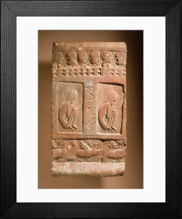Framed Print : Tile with Ajivaka (?) Ascetics, 4th century. Creator: Unknown Framed Print : Tile with Ajivaka (?) Ascetics, 4th century. Creator: Unknown