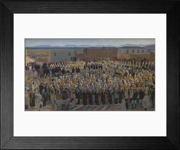 Framed Print : Women's dance in Megara, 1889. Creator: Niels Skovgaard Framed Print : Women's dance in Megara, 1889. Creator: Niels Skovgaard