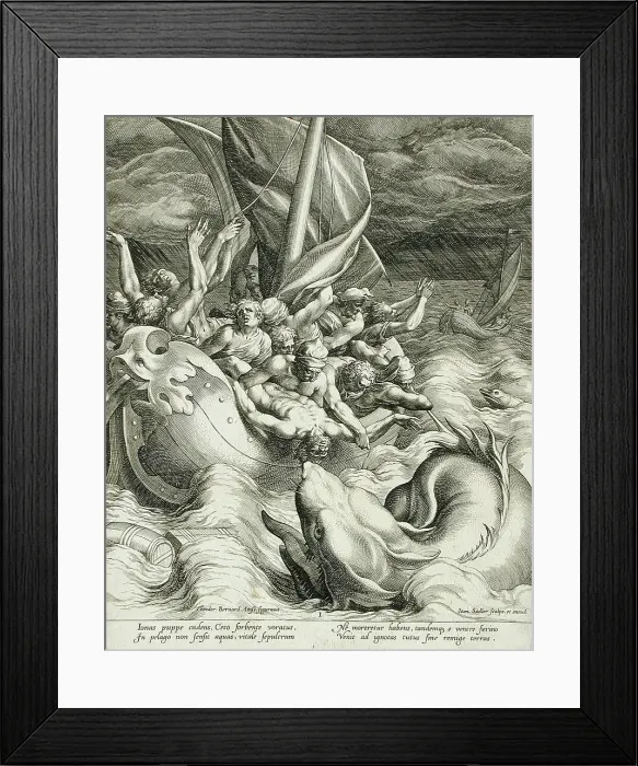 Framed Print : Jonah Thrown to the Whale, c1582. Creator: Johann Sadeler I Framed Print : Jonah Thrown to the Whale, c1582. Creator: Johann Sadeler I