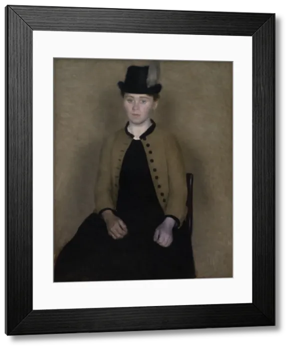 Framed Print : Portrait of Ida Ilsted, later the Artist's Wife, 1890. Creator: Vilhelm Hammershoi Framed Print : Portrait of Ida Ilsted, later the Artist's Wife, 1890. Creator: Vilhelm Hammershoi