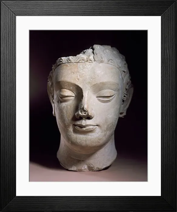 Framed Print : Head of Buddha Shakyamuni, 4th century. Creator: Unknown Framed Print : Head of Buddha Shakyamuni, 4th century. Creator: Unknown