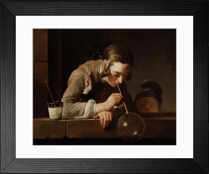 Framed Print : Soap Bubbles, after 1739. Creator: Jean-Simeon Chardin
