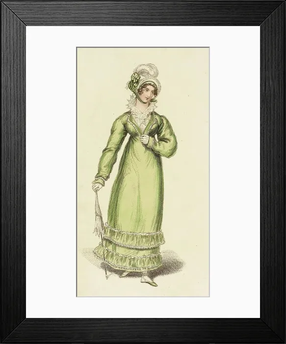 Framed Print : Fashion Plate (Walking Dress), 1815. Creator: John Bell Framed Print : Fashion Plate (Walking Dress), 1815. Creator: John Bell