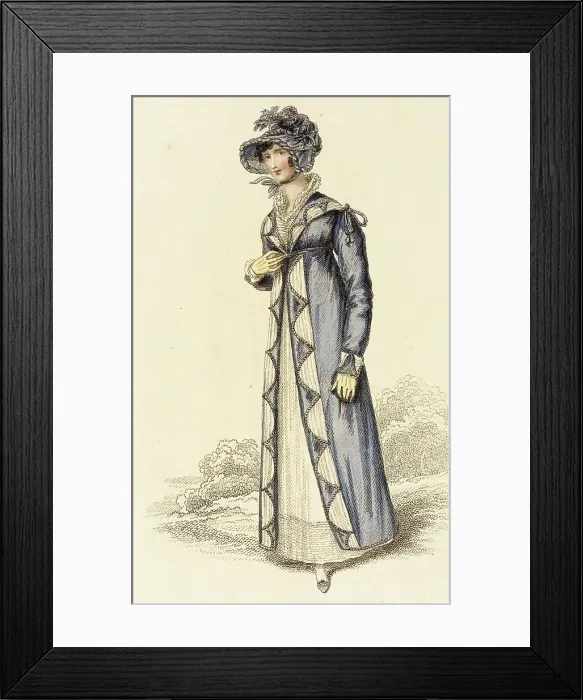 Framed Print : Fashion Plate (Autumnal Walking Dress), 1815. Creator: John Bell Framed Print : Fashion Plate (Autumnal Walking Dress), 1815. Creator: John Bell