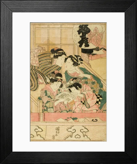 Framed Print : Young Women in a Theater Balcony, c1820s. Creator: Utagawa Kunisada Framed Print : Young Women in a Theater Balcony, c1820s. Creator: Utagawa Kunisada
