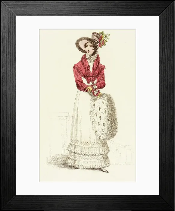 Framed Print : Fashion Plate (Walking Dress), 1819. Creator: John Bell Framed Print : Fashion Plate (Walking Dress), 1819. Creator: John Bell