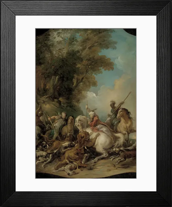 Framed Print : The Lion Hunt, 1735. Creator: Jean Francois de Troy Framed Print : The Lion Hunt, 1735. Creator: Jean Francois de Troy