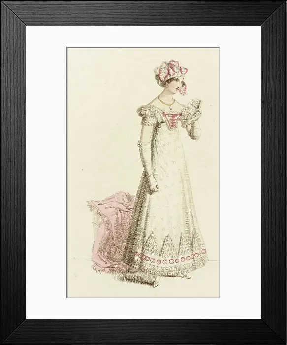 Framed Print : Fashion Plate (English Evening Dress), 1820. Creator: John Bell Framed Print : Fashion Plate (English Evening Dress), 1820. Creator: John Bell