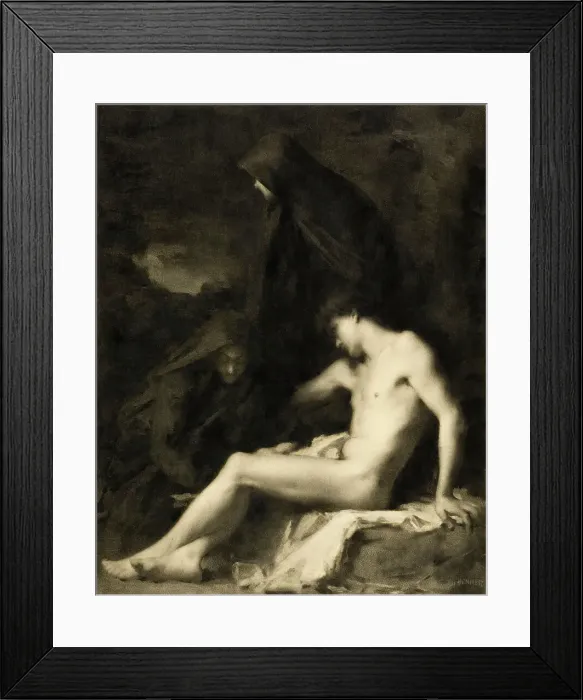 Framed Print : Saint Sebastian Attended by Saint Irene, c1889. Creator: Jean Jacques Henner