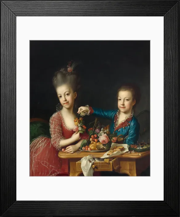 Framed Print : Portrait of Caroline Pichler (1769-1843) and her brother. Creator: Hickel, Anton (1745-1798) Framed Print : Portrait of Caroline Pichler (1769-1843) and her brother. Creator: Hickel, Anton (1745-1798)
