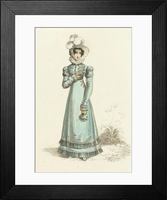 Framed Print : Fashion Plate (Carriage Dress), 1821. Creator: John Bell Framed Print : Fashion Plate (Carriage Dress), 1821. Creator: John Bell