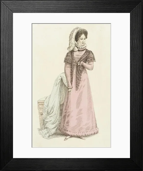 Framed Print : Fashion Plate (Parisian Promenade), 1821. Creator: John Bell Framed Print : Fashion Plate (Parisian Promenade), 1821. Creator: John Bell