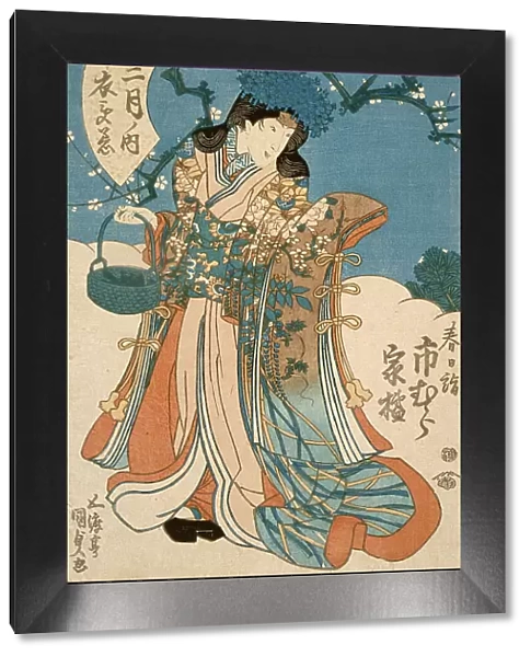 The Actor Ichimura Kakitsu in a Female Role, 1840s Creator: Utagawa Kunisada