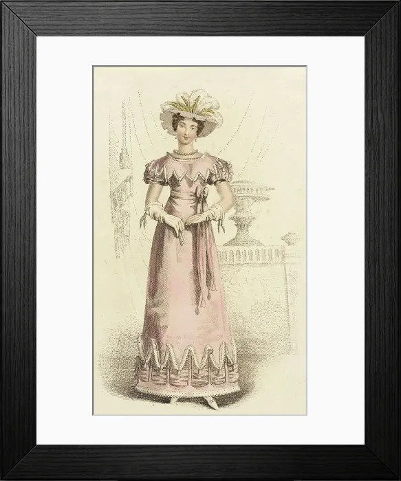 Framed Print : Fashion Plate (Parisian Evening Dress), 1821. Creator: John Bell Framed Print : Fashion Plate (Parisian Evening Dress), 1821. Creator: John Bell