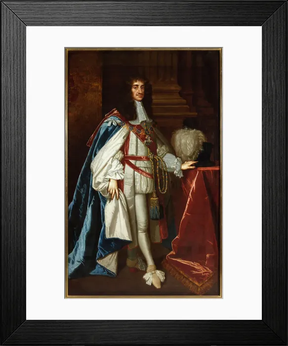 Framed Print : Portrait of Charles II of England (1630-1685), 1670. Creator: Lely, Sir Peter (1618-1680) Framed Print : Portrait of Charles II of England (1630-1685), 1670. Creator: Lely, Sir Peter (1618-1680)