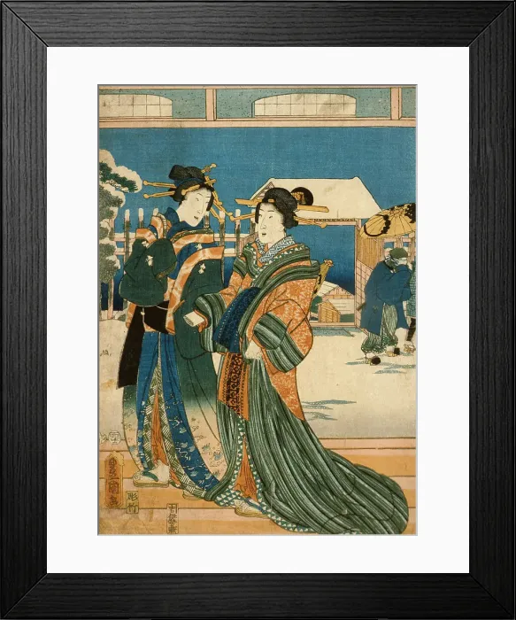 Framed Print : Two Women, 1855. Creator: Utagawa Kunisada Framed Print : Two Women, 1855. Creator: Utagawa Kunisada