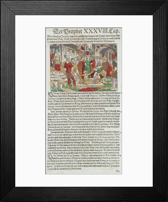 Framed Print : Jeremiah Lifted off the Cistern, 16th century. Creator: Jost Ammon Framed Print : Jeremiah Lifted off the Cistern, 16th century. Creator: Jost Ammon