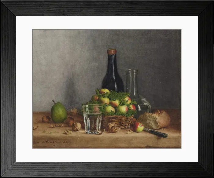 Framed Print : Still Life with Basket of Apples, 1863. Creator: Leon Bonvin Framed Print : Still Life with Basket of Apples, 1863. Creator: Leon Bonvin
