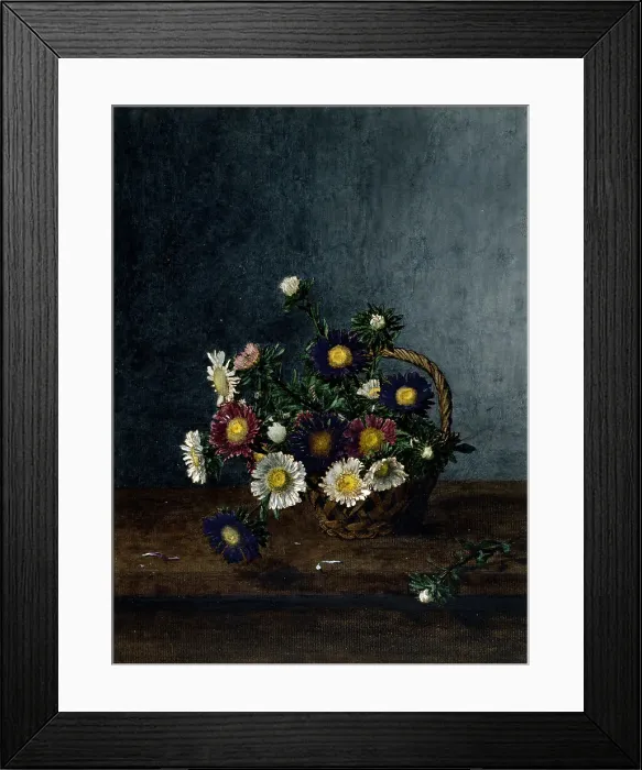 Framed Print : Basket of Oxeye Daisies, 1863. Creator: Leon Bonvin Framed Print : Basket of Oxeye Daisies, 1863. Creator: Leon Bonvin