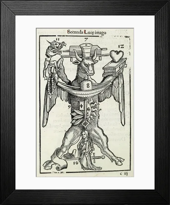 Framed Print : Ox, Gospel of Luke, 1502. Creator: Petrus von Rosenheim Framed Print : Ox, Gospel of Luke, 1502. Creator: Petrus von Rosenheim