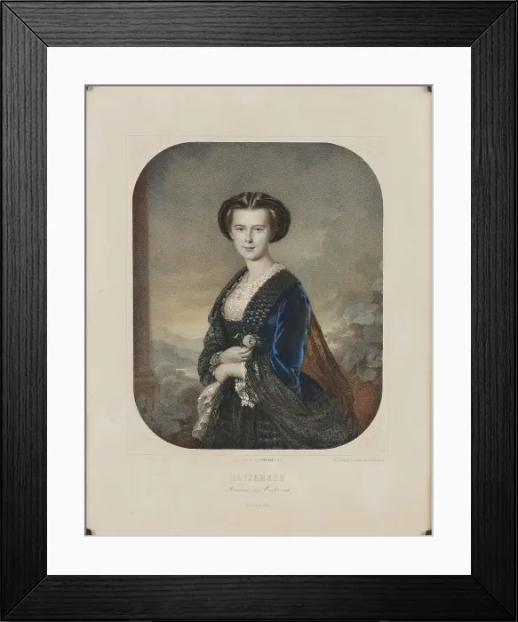 Framed Print : Portrait of Elisabeth of Bavaria (1837-1898), ca 1854. Creator: Dauthage, Adolf (1825-1883) Framed Print : Portrait of Elisabeth of Bavaria (1837-1898), ca 1854. Creator: Dauthage, Adolf (1825-1883)