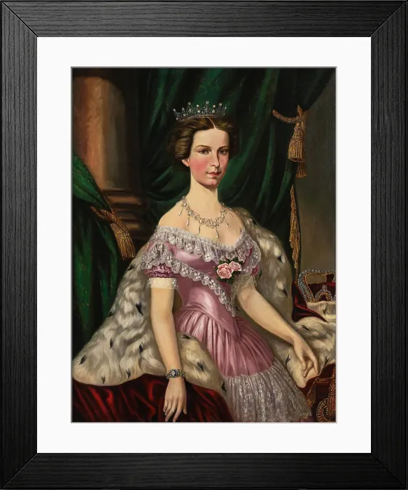 Framed Print : Portrait of Elisabeth of Bavaria (1837-1898), as Bride, ca 1854. Creator: Anonymous Framed Print : Portrait of Elisabeth of Bavaria (1837-1898), as Bride, ca 1854. Creator: Anonymous
