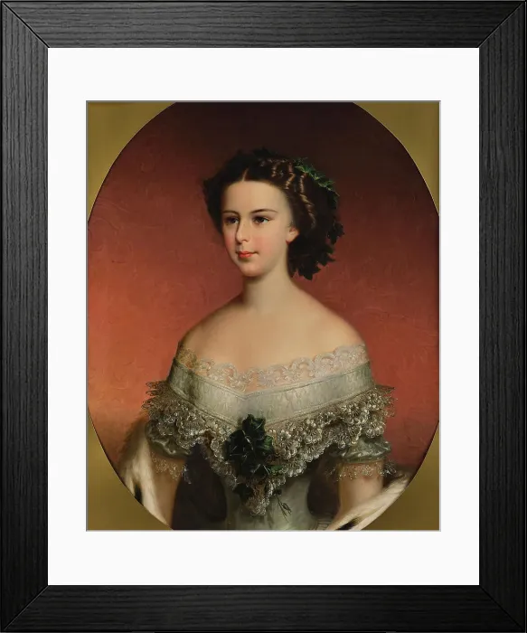 Framed Print : Portrait of Elisabeth of Bavaria, ca 1854. Creator: Schrotzberg, Franz (1811-1889) Framed Print : Portrait of Elisabeth of Bavaria, ca 1854. Creator: Schrotzberg, Franz (1811-1889)
