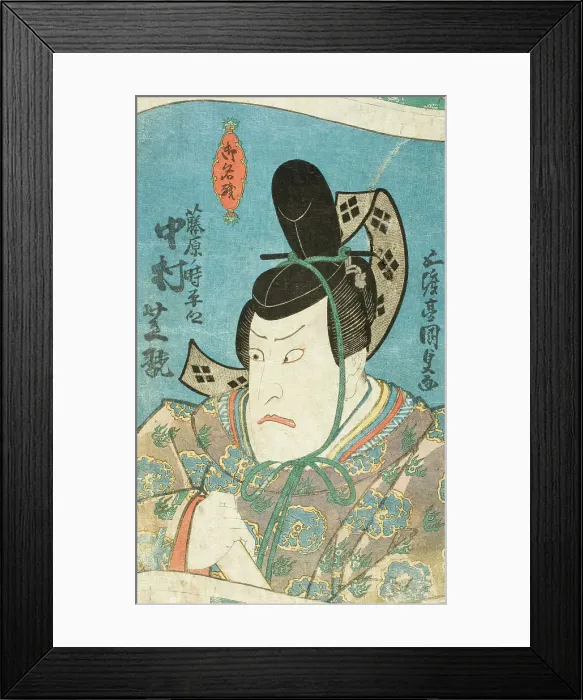 Framed Print : Osaka Actor Nakamura Shikan in the Role of the Daimyo Fujiwara no Tokihira, c.early 1840s. Creator: Utagawa Kunisada Framed Print : Osaka Actor Nakamura Shikan in the Role of the Daimyo Fujiwara no Tokihira, c.early 1840s. Creator: Utagawa Kunisada