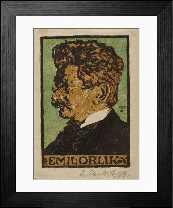 Framed Print : Portrait of Emil Orlik (1870-1932), 1897. Creator: Pankok, Bernhard (1872-1943) Framed Print : Portrait of Emil Orlik (1870-1932), 1897. Creator: Pankok, Bernhard (1872-1943)
