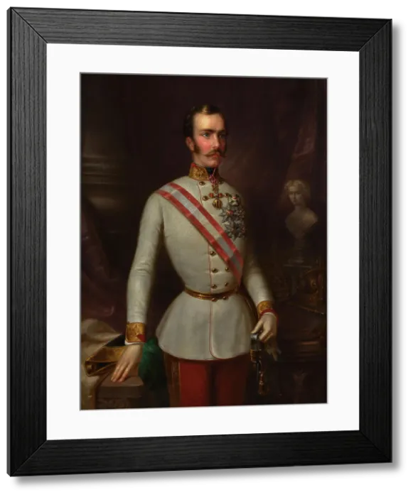 Framed Print : Portrait of Emperor Franz Joseph I of Austria, 1854. Creator: Maschek, Franz (1799-1862)