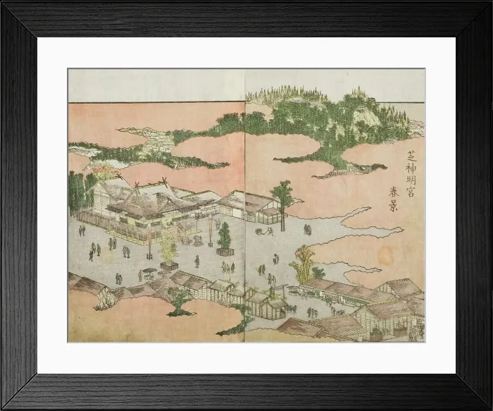 Framed Print : Spring, Shiba Shinmyogu, c1802. Creator: Hokusai Framed Print : Spring, Shiba Shinmyogu, c1802. Creator: Hokusai