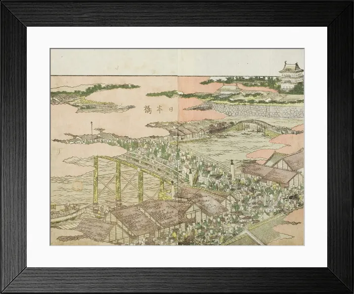 Framed Print : Nihonbashi, c1802. Creator: Hokusai Framed Print : Nihonbashi, c1802. Creator: Hokusai