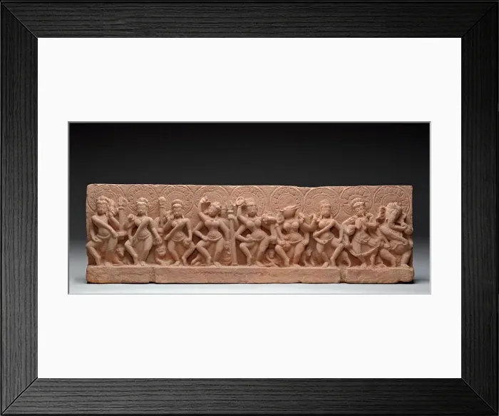 Framed Print : The Seven Mother Goddesses (Matrikas) Flanked by Shiva-Virabhadra and Ganesha... 9th century. Creator: Unknown Framed Print : The Seven Mother Goddesses (Matrikas) Flanked by Shiva-Virabhadra and Ganesha... 9th century. Creator: Unknown