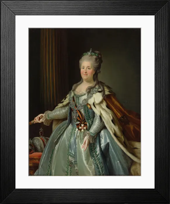 Framed Print : Portrait of Empress Catherine II (1729-1796), 1782-1783. Creator: Albertrandi, Antoni (1732-1795) Framed Print : Portrait of Empress Catherine II (1729-1796), 1782-1783. Creator: Albertrandi, Antoni (1732-1795)