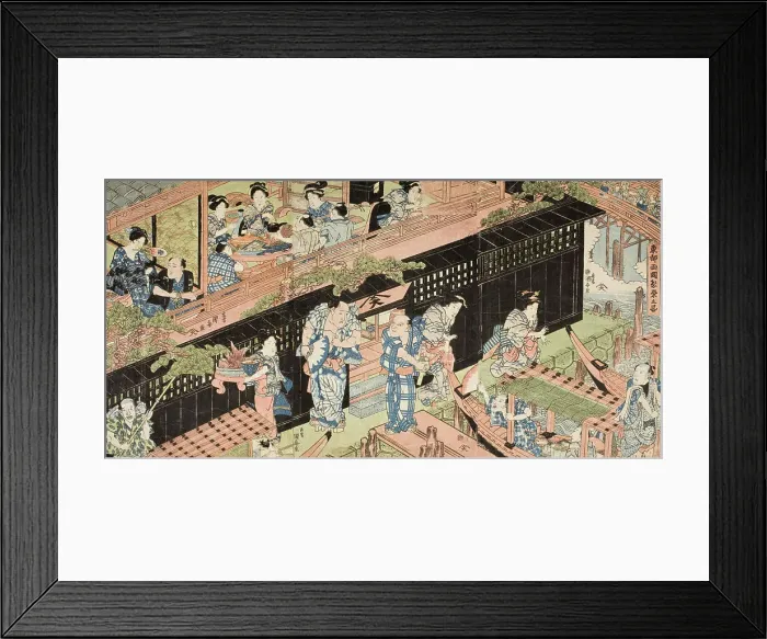 Framed Print : Crowds at Ryogoku, c1820. Creator: Utagawa Kuniyasu Framed Print : Crowds at Ryogoku, c1820. Creator: Utagawa Kuniyasu