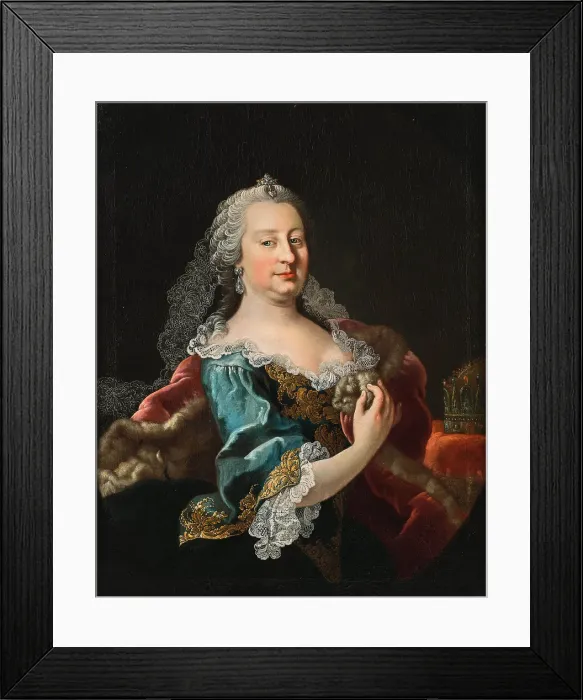 Framed Print : Portrait of Empress Maria Theresia of Austria (1717-1780) with the Holy Crown of Hungary, 1748. Creator: Millitz, Johann Michael (1725- 1779) Framed Print : Portrait of Empress Maria Theresia of Austria (1717-1780) with the Holy Crown of Hungary, 1748. Creator: Millitz, Johann Michael (1725- 1779)