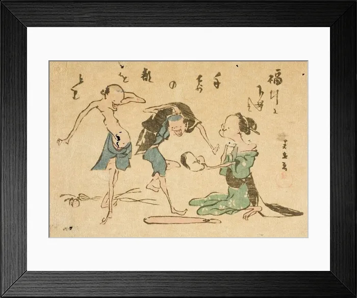 Framed Print : Toba-e: Fukubiki subject, c1810s. Creator: Ikeda Eisen Framed Print : Toba-e: Fukubiki subject, c1810s. Creator: Ikeda Eisen