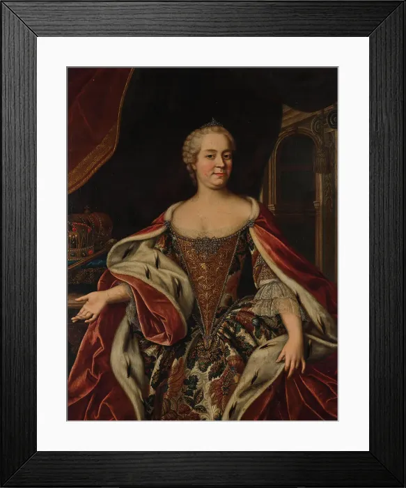 Framed Print : Portrait of Empress Maria Theresia of Austria (1717-1780). Creator: Van Loo, Carle (1705-1765) Framed Print : Portrait of Empress Maria Theresia of Austria (1717-1780). Creator: Van Loo, Carle (1705-1765)