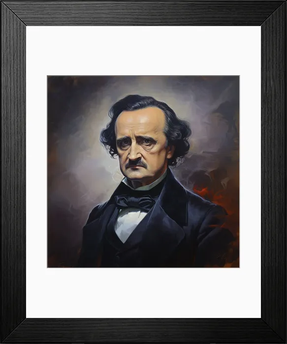 Framed Print : AI Image - Portrait of Edgar Allan Poe, 1840s, (2023). Creator: Heritage Images Framed Print : AI Image - Portrait of Edgar Allan Poe, 1840s, (2023). Creator: Heritage Images