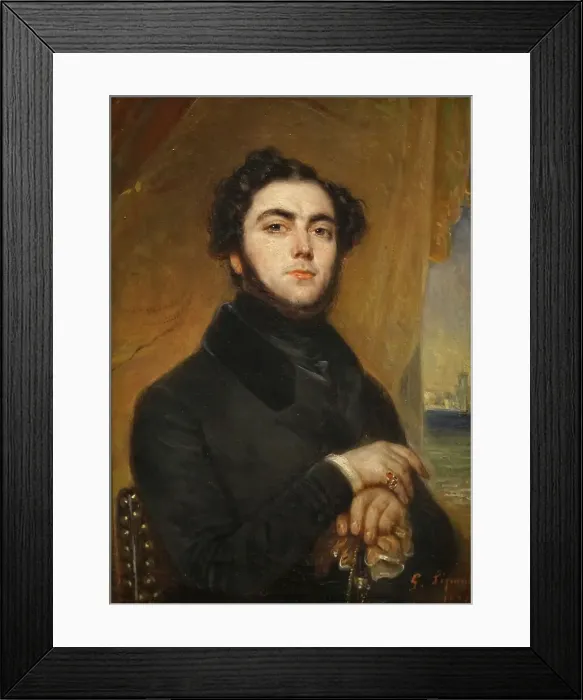 Framed Print : Portrait of Eugène Sue (1804-1857), 1836. Creator: Lépaulle, François-Gabriel (1804-1886) Framed Print : Portrait of Eugène Sue (1804-1857), 1836. Creator: Lépaulle, François-Gabriel (1804-1886)