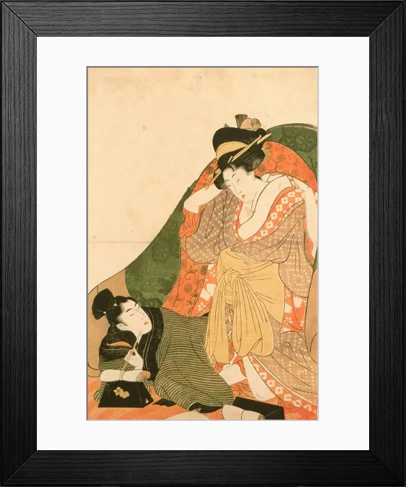 Framed Print : Lovers under a Futon, c1800. Creator: Kitagawa Utamaro Framed Print : Lovers under a Futon, c1800. Creator: Kitagawa Utamaro