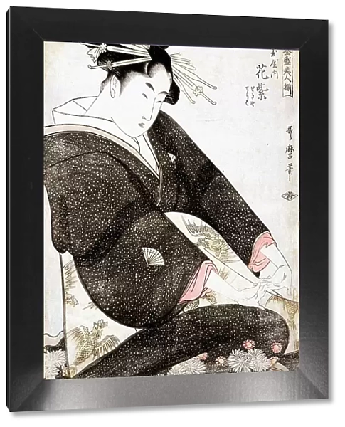 The Courtesan Hanamurasaki of Tamaya from the series Supreme Beauties of the Present Day, 1794. Creator: Kitagawa Utamaro