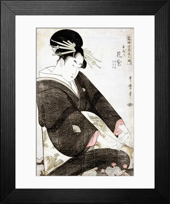 Framed Print : The Courtesan Hanamurasaki of Tamaya from the series Supreme Beauties of the Present Day, 1794. Creator: Kitagawa Utamaro Framed Print : The Courtesan Hanamurasaki of Tamaya from the series Supreme Beauties of the Present Day, 1794. Creator: Kitagawa Utamaro