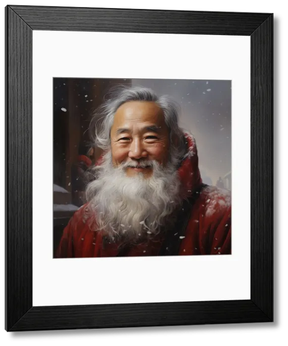 Framed Print : AI Image - Illustration of an East Asian Father Christmas, 2023. Creator: Heritage Images Framed Print : AI Image - Illustration of an East Asian Father Christmas, 2023. Creator: Heritage Images