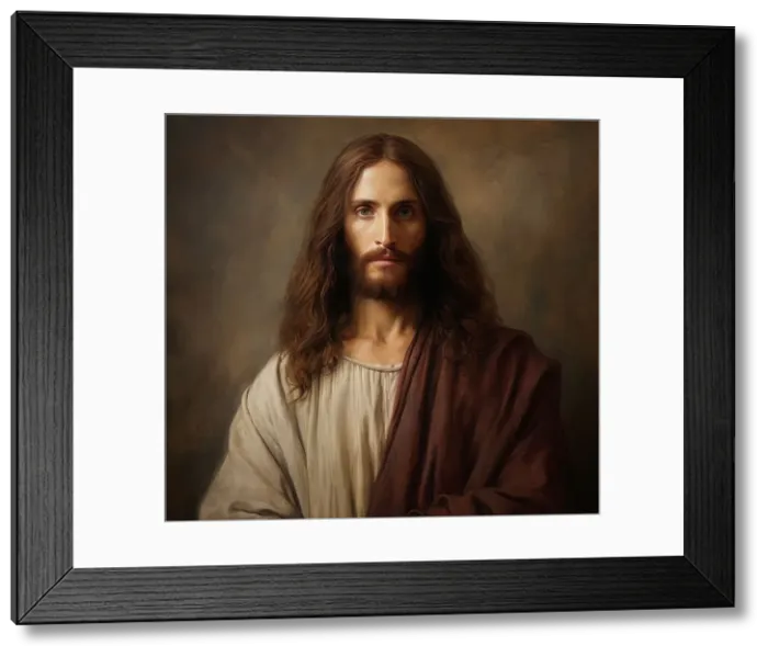 Framed Print : AI Image - Illustration of Jesus Christ, 2023. Creator: Heritage Images Framed Print : AI Image - Illustration of Jesus Christ, 2023. Creator: Heritage Images