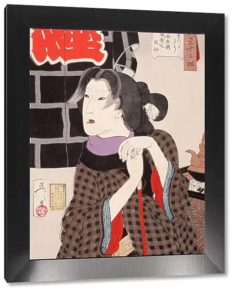 Irritable: The Wife of a Fireman in the Kaei Period (1848-1853), 1888. Creator: Tsukioka Yoshitoshi