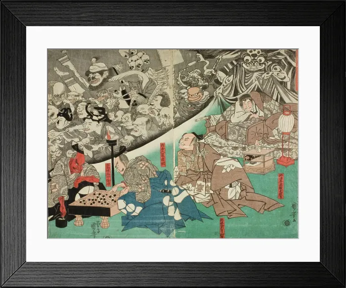 Framed Print : Warrior Minamoto Raiko and the Earth Spider (image 1 of 2), Mid 1840s. Creator: Utagawa Kuniyoshi Framed Print : Warrior Minamoto Raiko and the Earth Spider (image 1 of 2), Mid 1840s. Creator: Utagawa Kuniyoshi