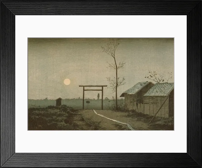 Framed Print : The Taro Inari Shrine in the Asakusa Ricefields, 1877. Creator: Kobayashi Kiyochika Framed Print : The Taro Inari Shrine in the Asakusa Ricefields, 1877. Creator: Kobayashi Kiyochika